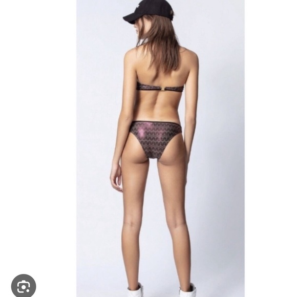 NWOT Zadig and Voltaire Iridescent Tiger Skull Bikini Sz US 12 - Picture 2 of 4
